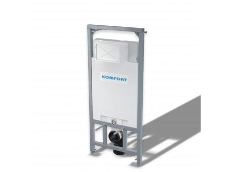 WC SET: Vorwandelement C201 + Toilette Slim Soft-Close Desna Weiß + Schallschutzmatte + Betätigungsplatte in Schwarz