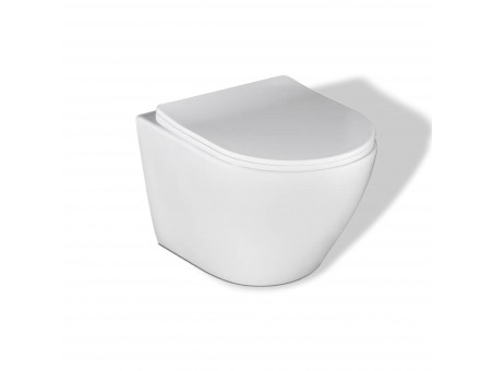 WC SET: Vorwandelement Duofix + Toilette Slim Soft-Close Desna Weiß + Schallschutzmatte + Betätigungsplatte in Schwarz