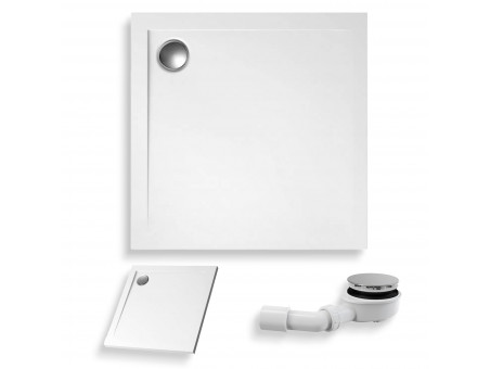 Duschwanne Viereck Geosa 90x90 Glatt | Ablaufgarnitur im SET !