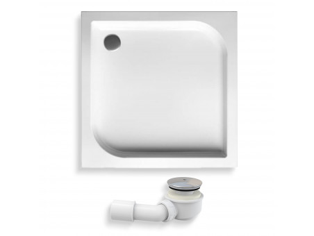 Duschwanne Viereck Tenor 80x80x12 | Ablaufgarnitur & Füße im SET !